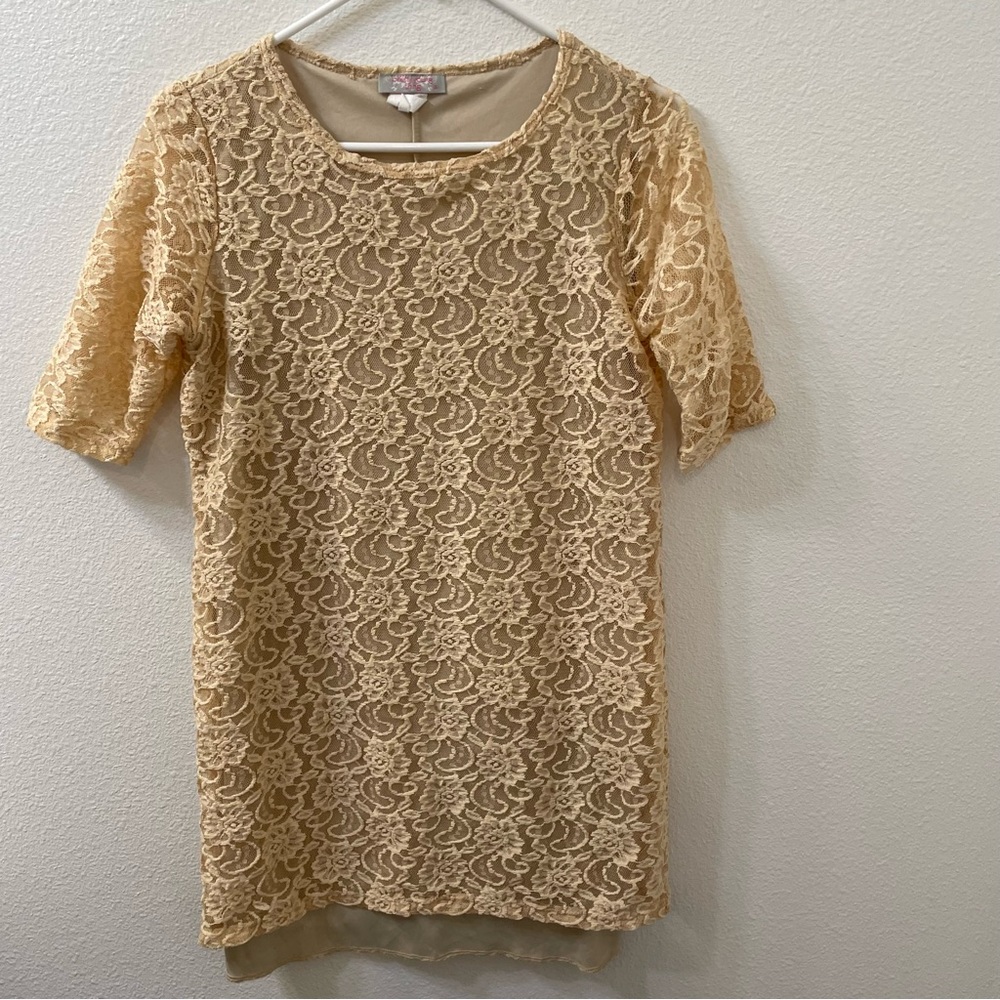 Pretty young thing blouse tan medium